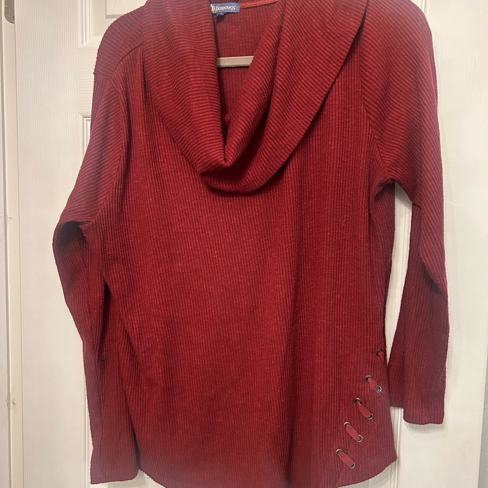 Democracy Burgundy Cowl Neck Sweater